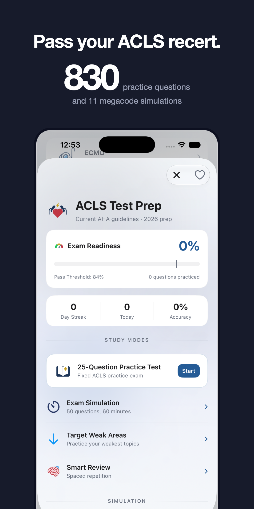 Pass your ACLS recert with 830 practice questions